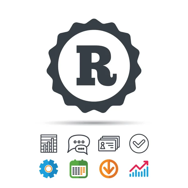 Ícone de marca registada. Trabalho intelectual . —  Vetores de Stock