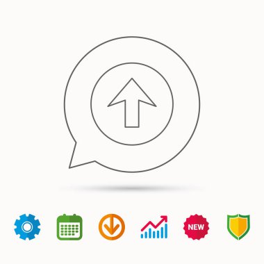 Simge yüklemek. Üst ok işareti.