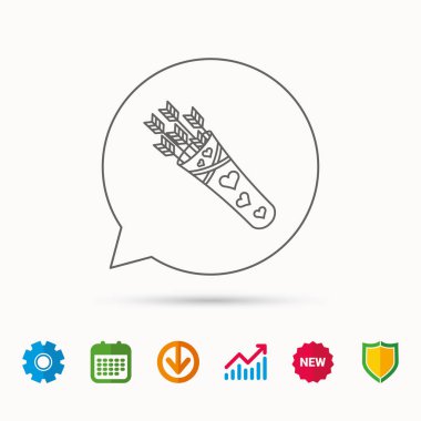 Aşk tanrısı oklarını simgesi. Aşk silahı işaret.