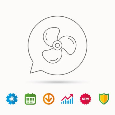 Havalandırma simgesi. Fan veya pervane işareti.