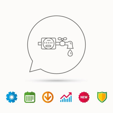 Su sayaç simgesi. Damla işaretiyle boru.