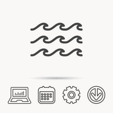 Dalgalar simgesi. Deniz akan işareti.