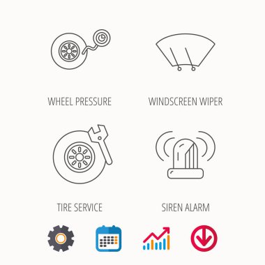 Tekerlek basınç, lastik Servisi ve siren çalar.
