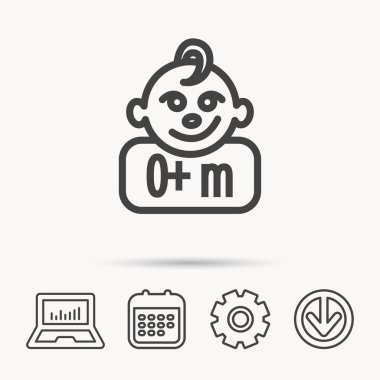 Bebek yüz simgesi. Yeni doğan çocuk işareti.