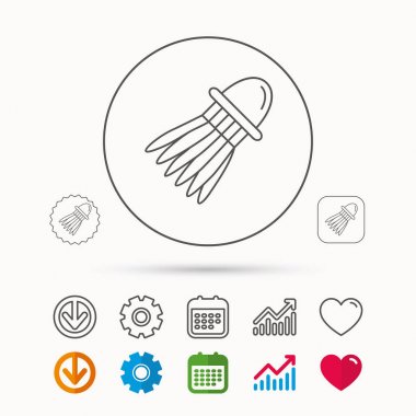 Raketle simgesi. Badminton Spor donatımı.