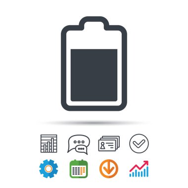 Pil güç simgesi. Akümülatör işareti şarj.