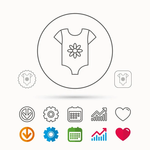 Icono de ropa para recién nacidos. Camiseta bebé desgaste signo . — Vector de stock