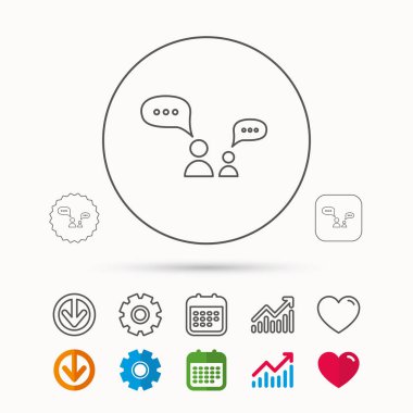 İletişim simgesi. Sohbet konuşma kabarcıklar işareti.