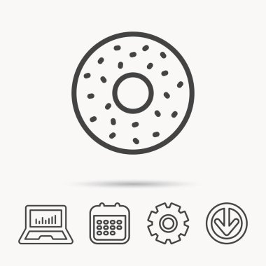 Donut kutsal kişilerin resmi. Tatlı çörek işareti.