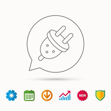 Elektrik fişi simgesi. Avrupa soket işareti.