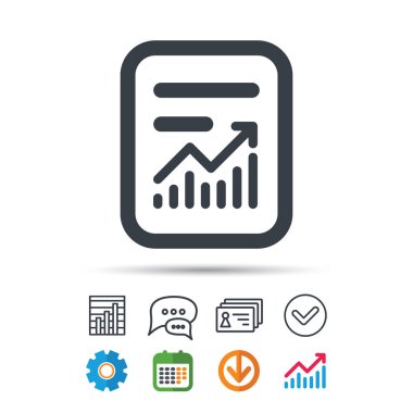 Rapor dosya simgesi. Belge sayfası istatistikleri ile.