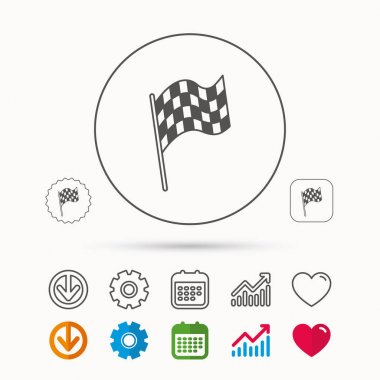 Bayrak simgesini bitirmek. Başlangıç yarış işareti.