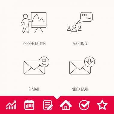 Posta, sunum ve sohbet kabarcıklar Toplantı.