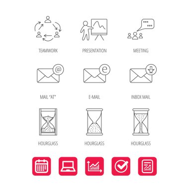 Ekip çalışması, sunum ve sohbet kabarcıklar Toplantı.