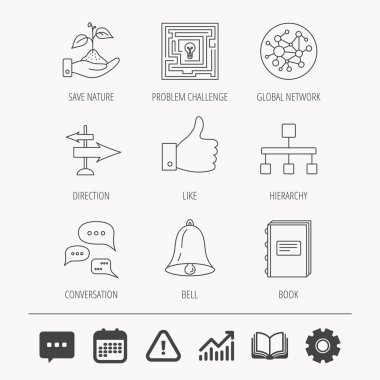 Global ağ gibi ve konuşma simgeler.