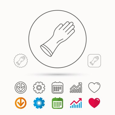 Lastik eldiven simgesi. Lateks el koruma işareti.