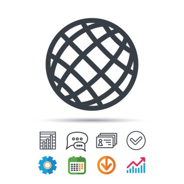 Küre simgesi. Dünya ya da Internet işareti.