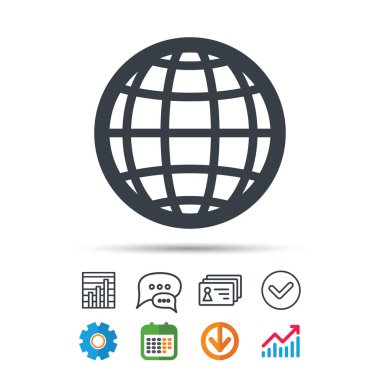 Küre simgesi. Dünya ya da Internet işareti.