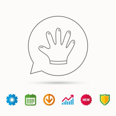 Lastik eldiven simgesi. Lateks el koruma işareti.