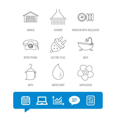 Havalandırma, ısı radyatör ve elektrik fişi.