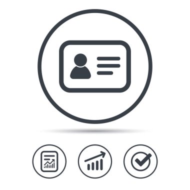 Kimlik kartı simgesi. Kişisel kimlik belgesi.