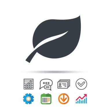 Yaprak simgesi. Taze organik ürün işareti.