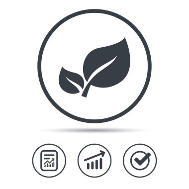 Yaprak simgesi. Taze organik ürün işareti.