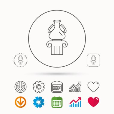 Müze simgesi. Ayağı üye antika vazo.