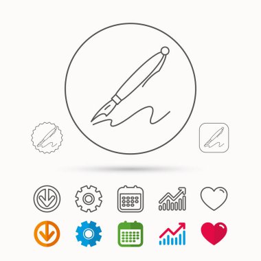 Kalem simgesi. Yazma aracı işareti.