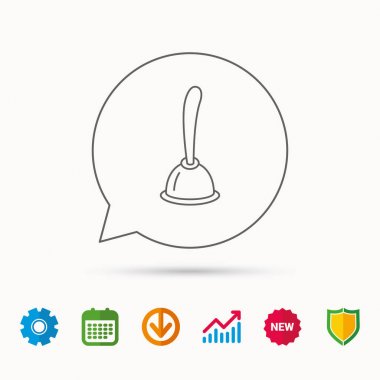 Dalgıç simgesi. Tuvalet temizleme aracı işareti.