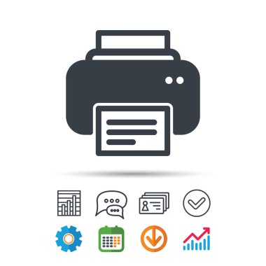 Yazıcı simgesi. Baskı teknolojisi işareti Makaleler.