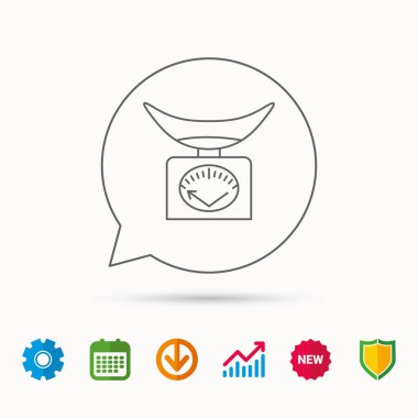 Ölçekler simgesi. Aracı oturum ağırlığında mutfak.