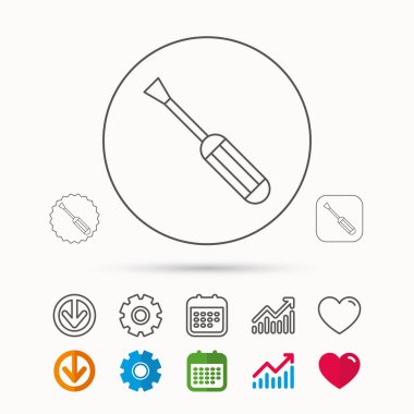 Tornavida simgesi. Onarım veya düzeltme aracı işareti.