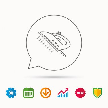 Buhar Ütü simgesi. Demir ev işleri aracı işareti.