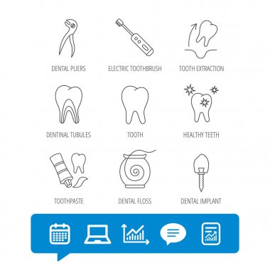 Diş çekimi, elektrikli diş fırçası simgeler.