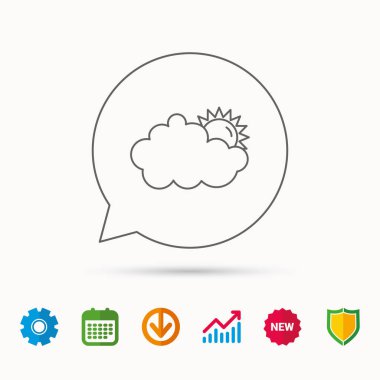 Güneşli bir gün simgesi. Yaz işareti.