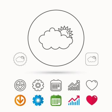 Güneşli bir gün simgesi. Yaz işareti.