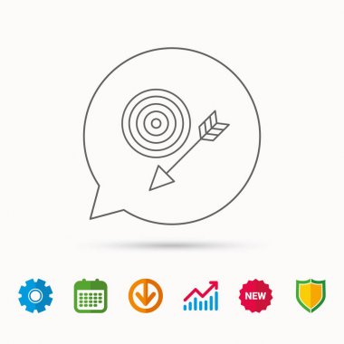 Ok simgesi ile hedef. Dart amaç işareti.