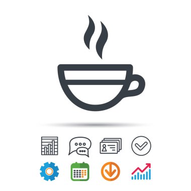 Çay Kupası simgesi. Sıcak kahve içecek işareti.