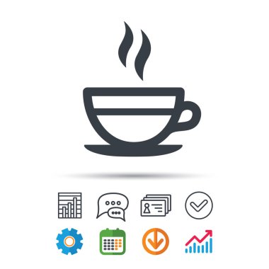 Çay Kupası simgesi. Sıcak kahve içecek işareti.