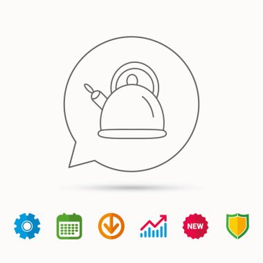 Çaydanlık simgesi. Mutfak su ısıtıcısı işareti.