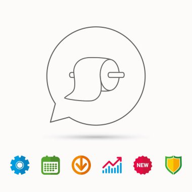 Tuvalet kağıdı simgesi. WC hijyen işareti.