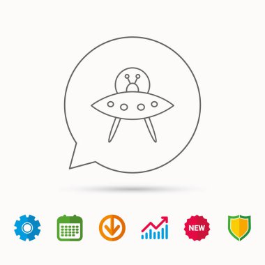 UFO simgesi. Bilinmeyen uçan nesne işareti.