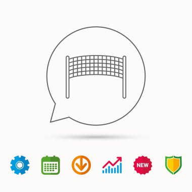 Voleybol net simgesi. Plaj spor oyun işareti.