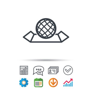 Dünya harita simgesi. Küre işareti.