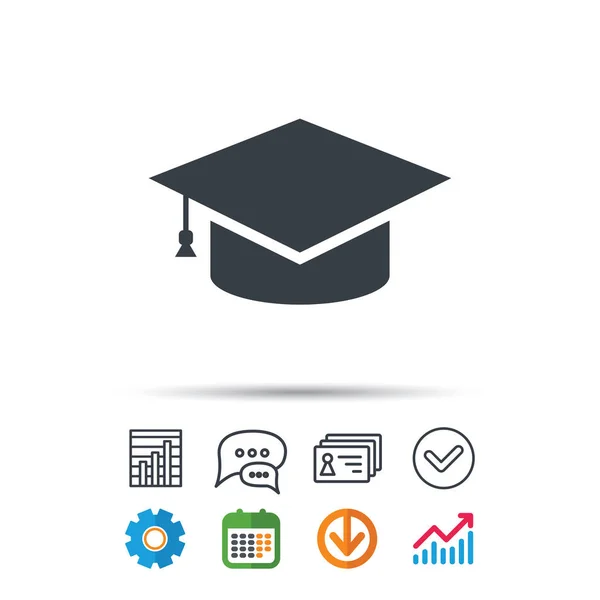 Education icon. Graduation cap sign. — Stock Vector