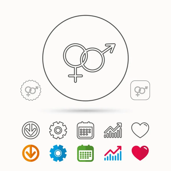 Male and female icon. Traditional sexuality sign. — Stock Vector