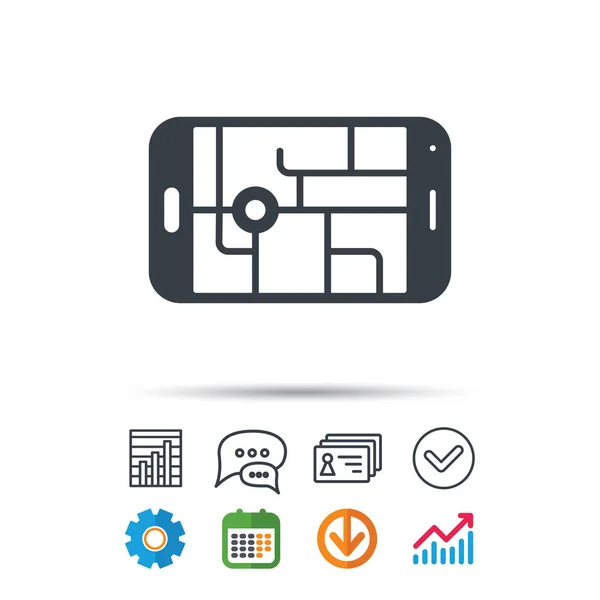 Ícone de navegação de rua Gps. Sinal de smartphone . —  Vetores de Stock