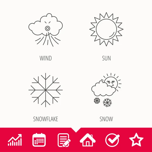 天気、太陽と雪のアイコン. — ストックベクタ