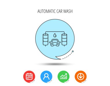 Otomatik carwash simgesi. Temizleme İstasyonu işareti.